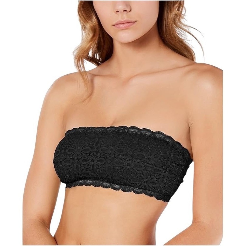 Jenni‎ by Jennifer Moore Women XXXL Black Lace Bandeau Bra Removable Straps NWT